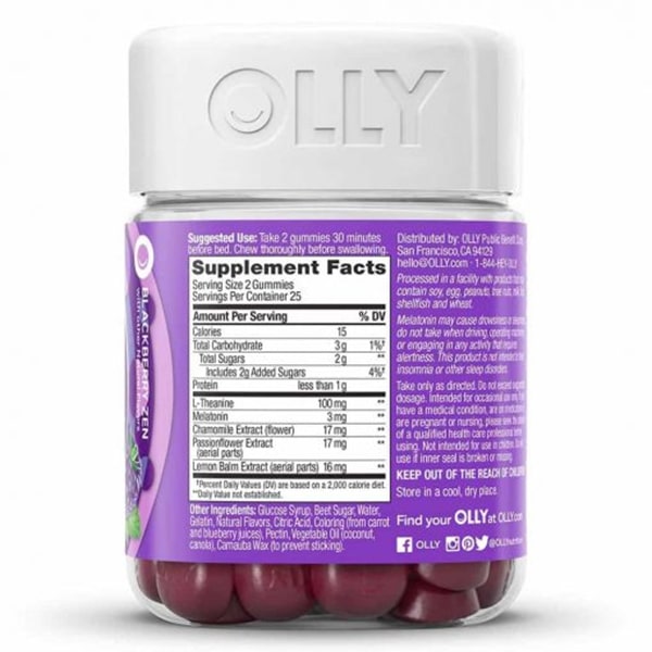 Kẹo dẻo hỗ trợ ngủ ngon Olly Sleep 110 Gummies Mỹ