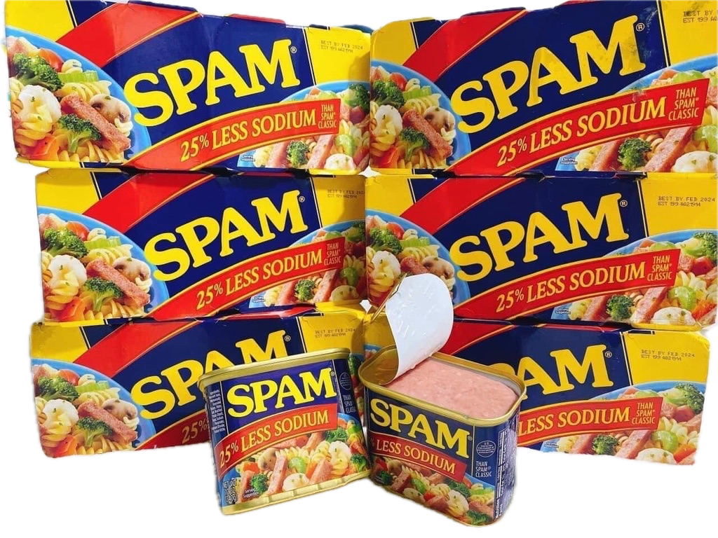 4 Hộp Thịt Đóng Hộp Spam 25% Less Sodium 1.36kg