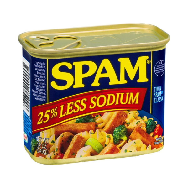 4 Hộp Thịt Đóng Hộp Spam 25% Less Sodium 1.36kg