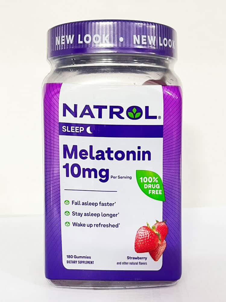 Kẹo Dẻo Ngủ Ngon Gummies Natrol Melatonin 10mg Vị Dâu 180Viên