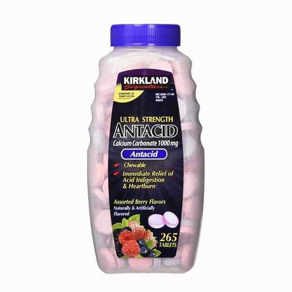 Viên Nhai Hỗ Trợ Giảm Đầy Hơi Antacid Kirkland 265 Viên