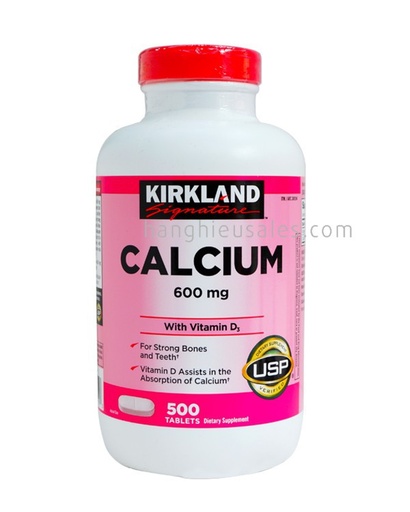 [KIRKLAND CALCIUM 600MG + D3] Viên Uống Hỗ Trợ Bổ Sung Calcium + D3